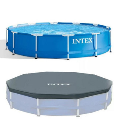 Intex Metal Frame Pool And A Pool Cover - 10FT