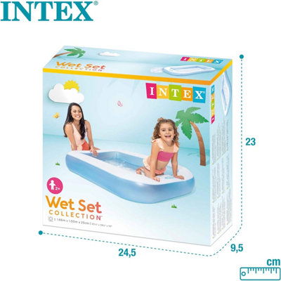 Intex Rectangular Baby Pool with Soft Inflatable Floor