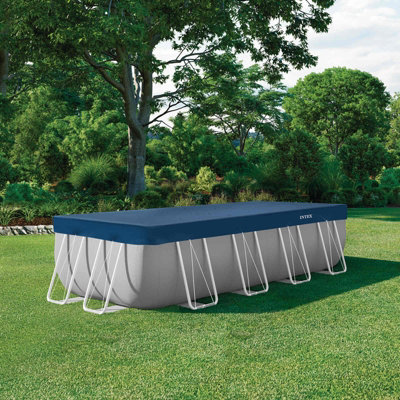 Intex Rectangular Swimming Pool Cover - All Seasons Deluxe Debris Cover ...
