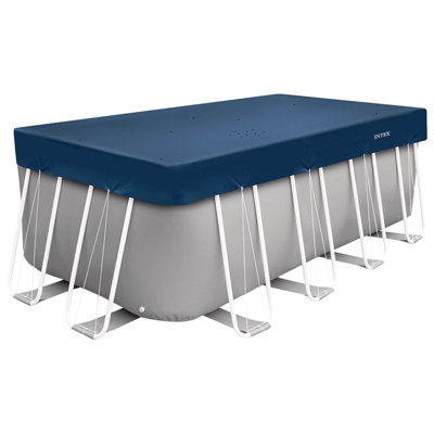 Intex Rectangular Swimming Pool Cover - All Seasons Deluxe Debris Cover ...