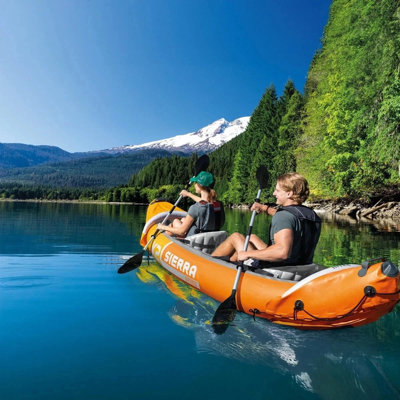 Intex Sierra K2 2-Person Inflatable Kayak Set with Aluminum Paddles & Pump