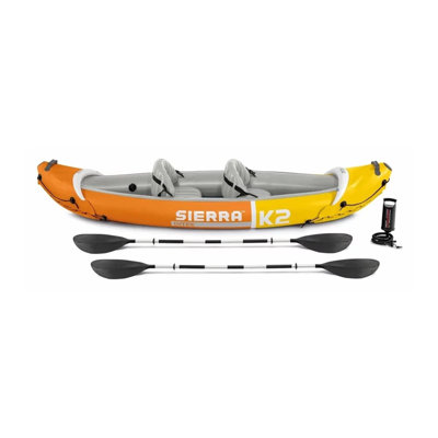 Intex Sierra K2 2-Person Inflatable Kayak Set with Aluminum Paddles & Pump