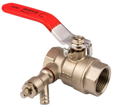 Invena 1/2 Inch Inline Ball Valve Female Thread For Water With Drain Valve