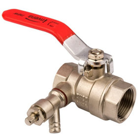 Invena 1/2 Inch Inline Ball Valve Female Thread For Water With Drain Valve
