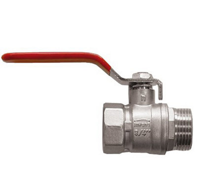 Invena 1/2 Inch Inline Water Ball Valve Quarter Turn Steel Handle DN15 Female x Male Thread