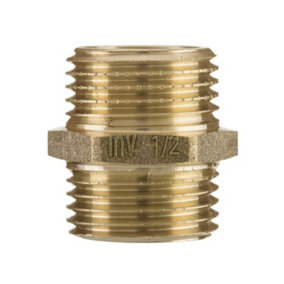 Invena 1/2 Inch Male Pipe Nipple Union Joiner Fitting Connection Brass