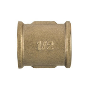 Invena 1/2 Inch Pipe Muff Fittings Female x Female Brass Joint Union