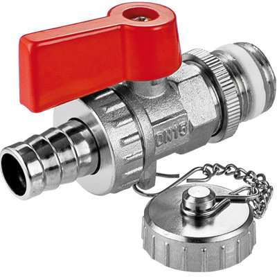 Invena 1/2 Inch Water Drain Valve Tap with Garden Hose Plug Chromed Brass