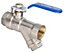 Invena 1/2 Inch Water Flow Rate Ball Valve with Strainer Female