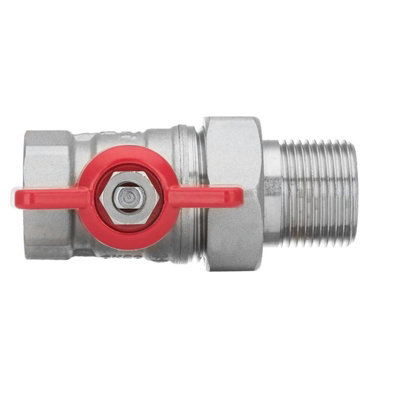 Invena 1/2 Inch Water Valve Female x Male Red Butterfly Handle - 3