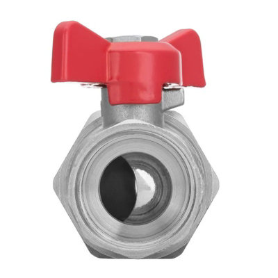 Invena 1/2 Inch Water Valve Female x Male Red Butterfly Handle - 4