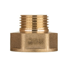 Invena 1/2x3/8 Inch Pipe Thread Reducer Female x Male Adaptor Fittings Brass