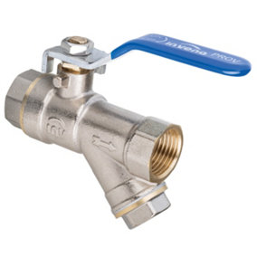 Invena 1 Inch Water Flow Rate Ball Valve with Strainer Female