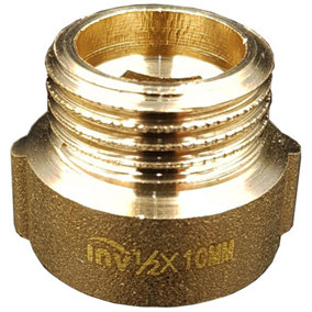 Invena 10mm x 1/2 Inch Tap Pipe Thread Extension Female x Male Cast Iron Brass Extender