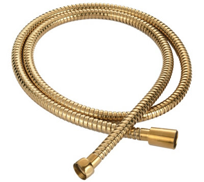 Invena 150cm Long Gold Shower Hose Replacement Flexible Pipe Bathroom Handle