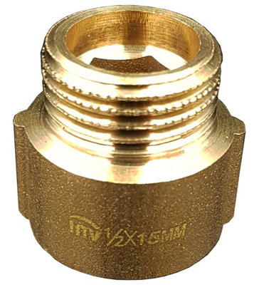 Invena 15mm x 1/2 Inch Tap Pipe Thread Extension Female x Male Cast Iron Brass Extender