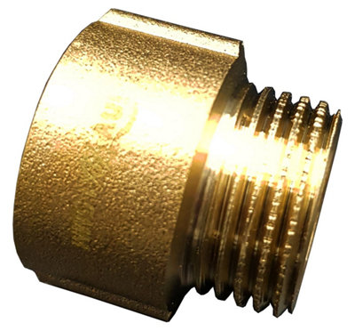 Invena 15mm x 1/2 Inch Tap Pipe Thread Extension Female x Male Cast Iron Brass Extender