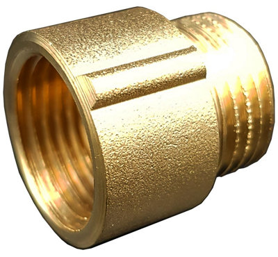 Invena 15mm x 1/2 Inch Tap Pipe Thread Extension Female x Male Cast Iron Brass Extender - 3