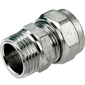 Invena 16mm PEX x 1/2inch Male BSP Compression Fittings Union Nipple