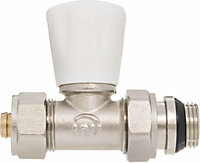 Invena 16mm x 1/2 Inch Straight Manual Inlet Radiator Valve Pex Compression Fittings