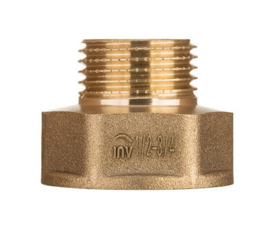 Invena 1x1/2 Inch Pipe Thread Reducer Female x Male Adaptor Fittings Brass