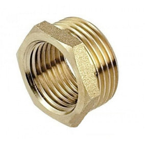 Invena 1x1/2 Inch Thread Reduction Male x Female Pipe Fittings Reducer Adaptor Brass