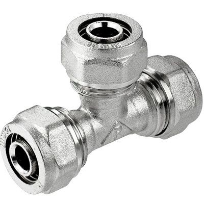 Invena 20x16x20mm PEX Compression Fittings Tee