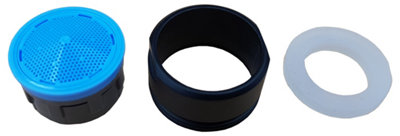 Invena 24mm Black Aerator Silicone Tap Insert Easyclean Kitchen Bathroom Water Saving - 3