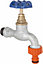 Invena 3/4 Inch Garden Hose Tap Cast Iron Faucet Valve Fits Hozelock / Gardena
