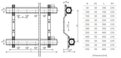 Invena 4-Ports Brass Heating Distributor Building Circuit Manifold System