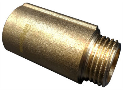 Invena 40mm x 1/2 Inch Tap Pipe Thread Extension Female x Male Cast Iron Brass Extender - 3