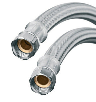Invena 50cm Full Bore High Flow 3/4 x 3/4 Inch Flexible Hose Pipe Water Connector - 3