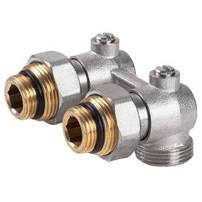 Invena Angled Double Shut-off Heater Valve Bottom Water Entry Downside Inlet