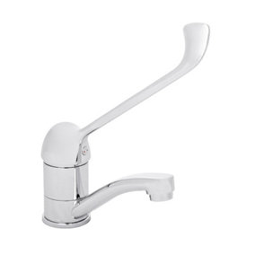 Invena Basin Mixer With Extended Lever  Swivel Spout, Disabled, Mobility, Large Lever