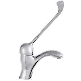 Invena Basin Modern Mixer With Extended Lever Swivel Spout, Disabled, Mobility