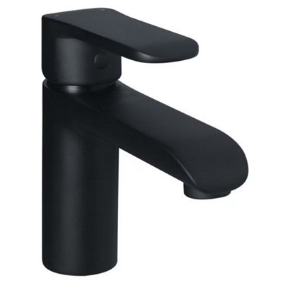 Invena Bathroom Basin Standing Faucet Mixer Single Lever Tap Black Powder Coated Brass