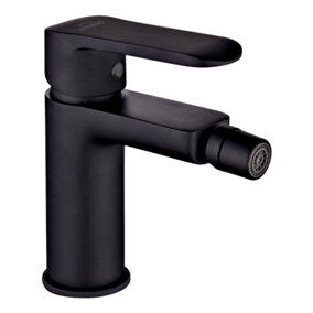 Invena Bathroom Bidet Standing Faucet Mixer Single Lever Tap Black Powder Coated Brass