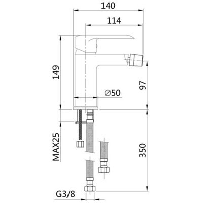 Invena Bathroom Bidet Standing Faucet Mixer Single Lever Tap Black Powder Coated Brass