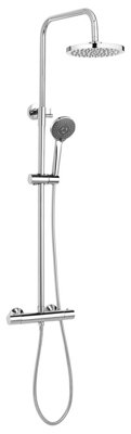 Invena Bathroom Set Showering Column Thermostatic Shower Mixer Pole Chrome Plated Steel