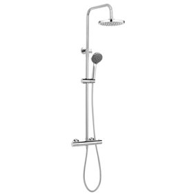 Invena Bathroom Set Showering Column Thermostatic Shower Mixer Pole Chrome Plated Steel