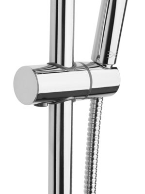 Invena Bathroom Set Showering Column Thermostatic Shower Mixer Pole Chrome Plated Steel - 5