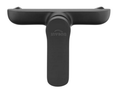 Invena Bathroom Shower Wall Mounted Mixer Single Lever Tap Black Powder Coated Brass - 3