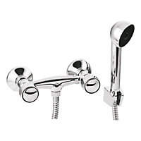 Invena Bathroom Wall Mounted Chrome Plated Brass Mixer Shower Handle