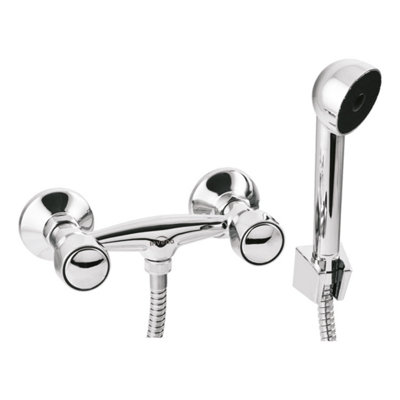 Invena Bathroom Wall Mounted Chrome Plated Brass Mixer Shower Handle