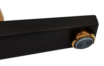 Invena Black/Rose Gold Brass Bathroom Tall Basin Faucet Mixer Tap + Click-Clack Plug