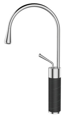 Invena Chrome/Black Marble Kitchen Sink Tap Bathroom Basin Mixer Bar Standing Faucet