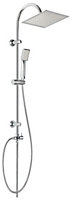 Invena Chrome Plated Stainless Steel Shower Bathroom Set Column with Square Rainfall