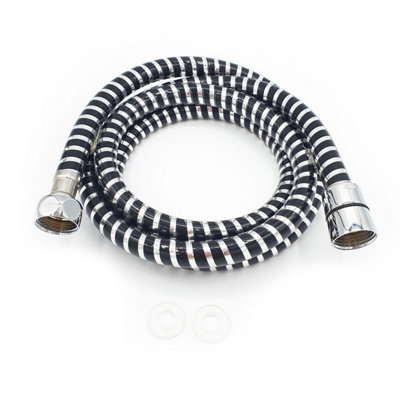 Invena Chromed Plastic Flexible 1,5m Bathroom Shower Hose 1/2" x 1/2 ...