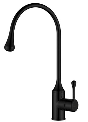 Invena Droplet Shape Spout Matte Black Kitchen Sink Mixer Faucet Tall Single Lever Tap