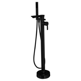 Invena Freestanding Black Bath Tap Single Lever Bathtub Tall Faucet Shower Mixer